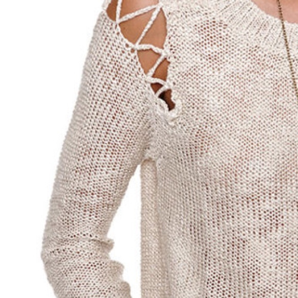 Open shoulder sweater